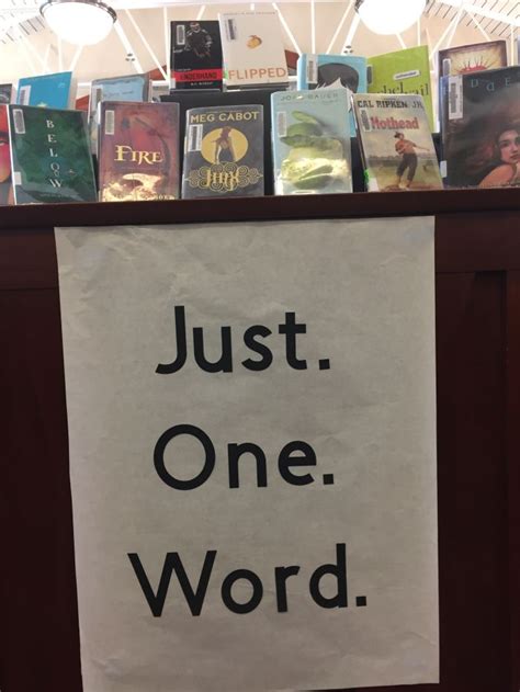 Just. One. Word. One word titles. #librarydisplay | Library book ...