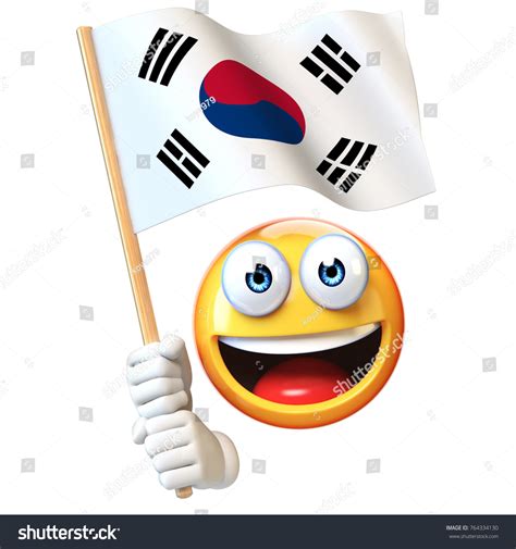 Emoji Holding South Korean Flag Emoticon Stock Illustration 764334130