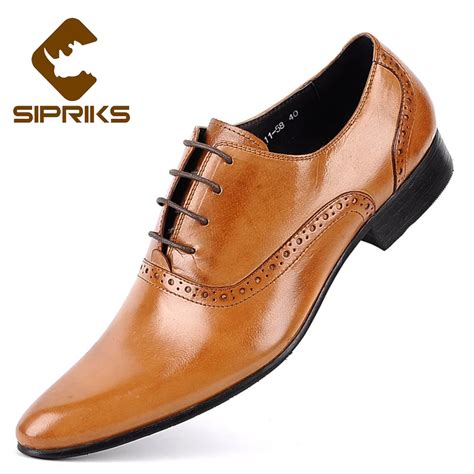 Sipriks Pointe Toe Light Brown Oxford Shoes For Men Elegant Mens Formal ...