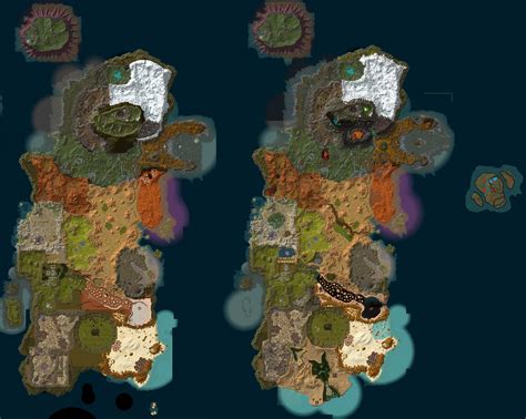 Cataclysm Maps: Kalimdor - Old and new comparison