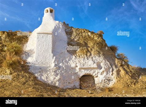 Troglodyte cave dwellings, undergroung houses,Guadix, Andalucia, Spain ...