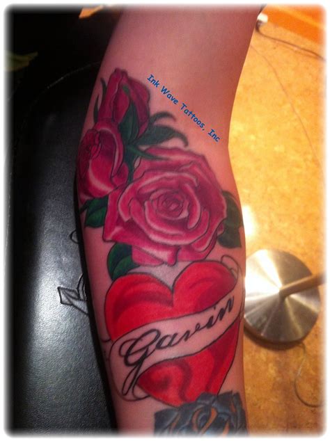 Heart + Roses + Name Tattoo Design - a photo on Flickriver