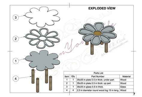 Daisy Flower Coffee Table Diy Plan CNC and Laser DWG DXF Files - Etsy