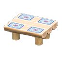 Log dining table - White wood - Quilted | Animal Crossing (ACNH) | Nookea