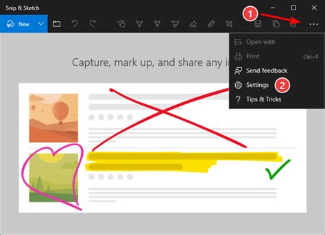 How to add an outline to screenshots with Snip & Sketch, in Windows 10 ...