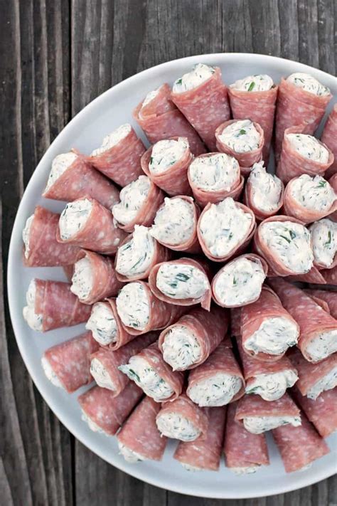 Cornucopia Salami Rollups with Cream Cheese – Erica's Recipes