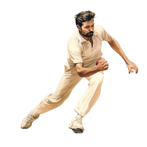 A Cricket Bowler Bowling White Background, A Cricket Bowler Bowling, Bowler, Ball PNG ...