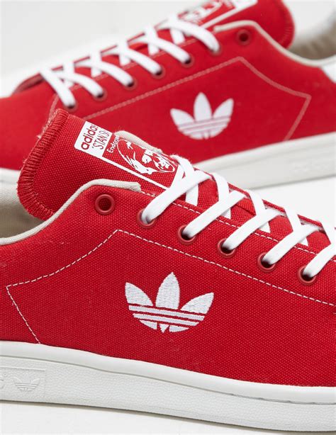 adidas Originals Canvas Mens Stan Smith Trefoil Red for Men - Lyst