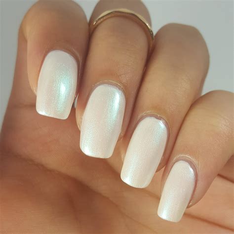 White Pearl Iridescent Nail Polish Duo 5-free Handmade Indie - Etsy Sweden