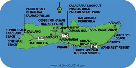 Molokai Hawaii Map and Directions