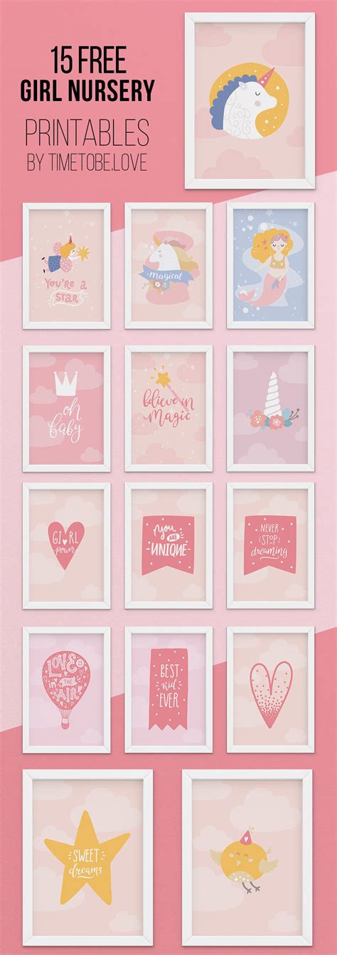 Free printables for baby girl nursery - Timetobe - Free printables ...