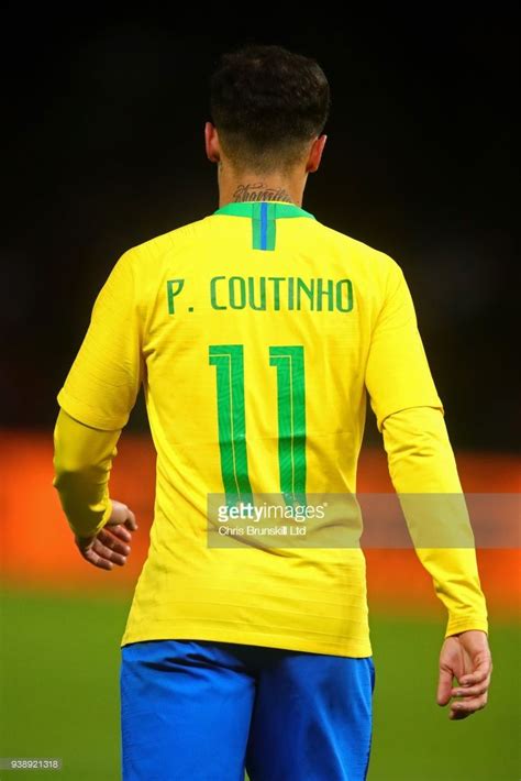 Philippe Coutinho of Brazil looks on during the International Friendly ...