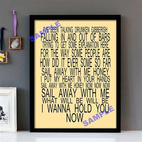 "Sail Away (Vector)" David Gray - Framed Lyrics Wall Art Design