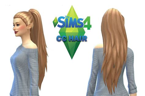 The Sims 4 CC Hair Maxis Match | Long Blonde Hair
