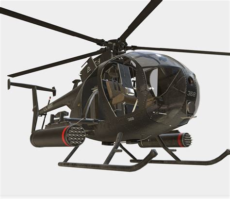 Little Bird MH-6 Helicopter 3D Model in Helicopter 3DExport