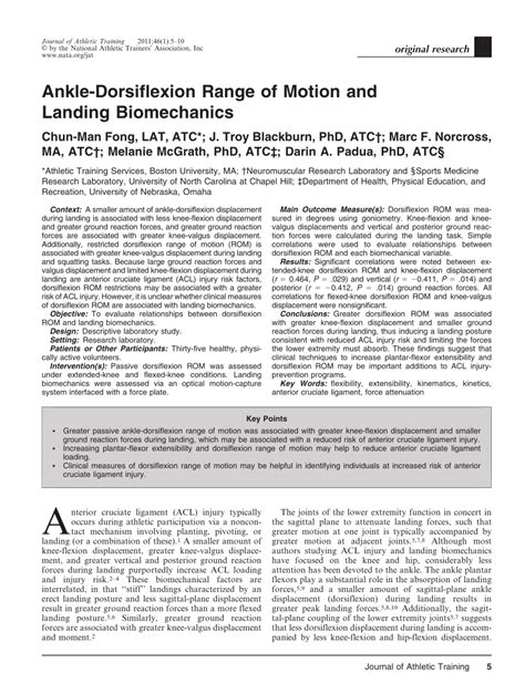 (PDF) Ankle-Dorsiflexion Range of Motion and Landing Biomechanics