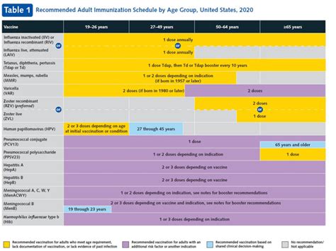 CDC Updated Adult Immunization Schedule