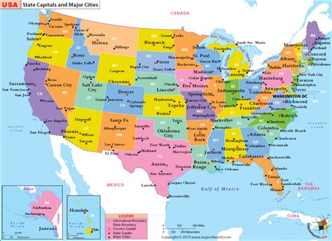 Usa Map With State Names And Capitals