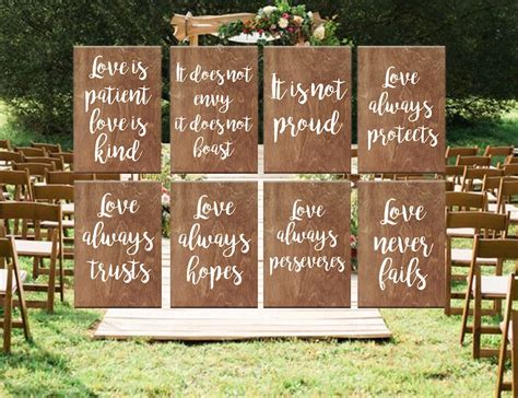 Wedding Aisle Signs 1 Corinthians 13 Love is Patient Love is - Etsy