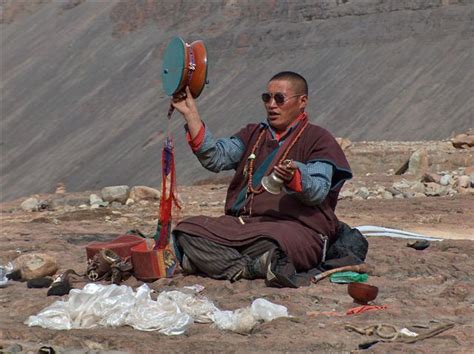 Monk at sky burial place. | Tibet, Buddhism, Buddhist