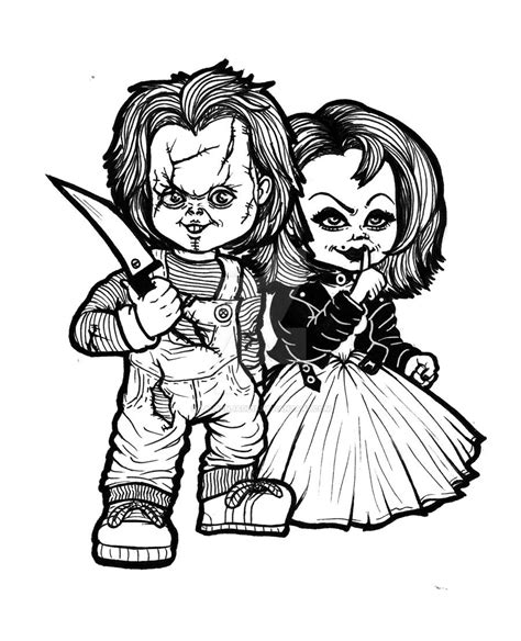 Printable Chucky And Tiffany Coloring Pages