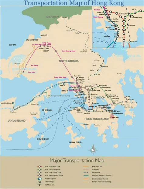 Hong Kong ferry map - Hong Kong ferry routes map (China)