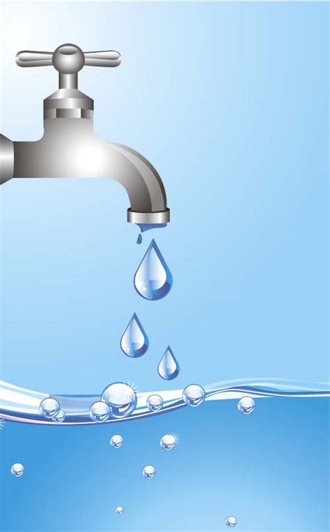 Water tap and water drop background vector 01 free download