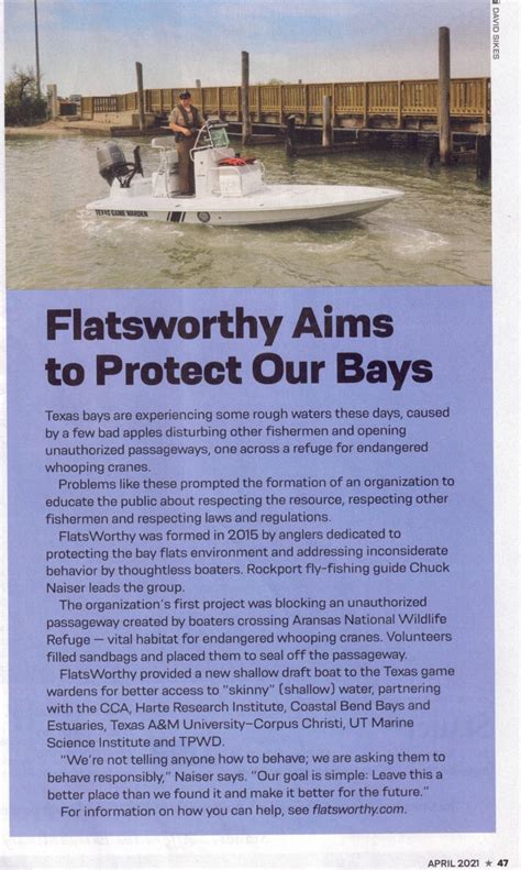 In the News: Texas Parks and Wildlife magazine - FlatsWorthy