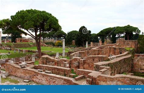 Ostia Antica ruins stock image. Image of excavations - 36144635