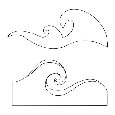 Ocean Wave Template | Wave stencil, Free stencils printables, Free stencils printables templates