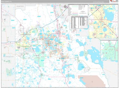 Polk County FL Wall Map Premium Style By MarketMAPS | Maps Of Florida