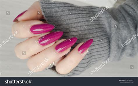 Womans Hands Long Nails Pink Fuchsia Stock Photo 1780565033 | Shutterstock