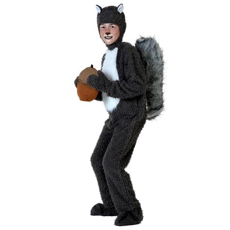 Child Gray Squirrel Costume For Boys 100% Polyester Faux Fur Jumpsuit ...