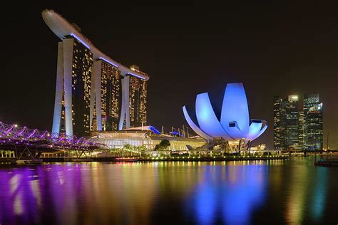 Singapore Marina Bay Sands at Night Photograph by Keith Wilson - Pixels