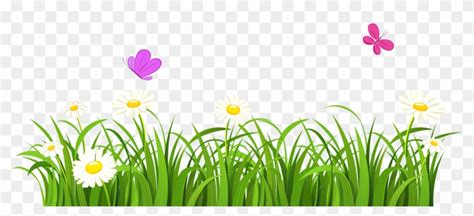 Grass And Butterflies Clipart - Grass And Flowers Clipart - Free Transparent PNG Clipart Images ...