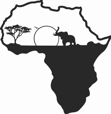 Africa silhouette skyline animals for laser cut dxf cdr svg files free ...