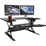 Amazon.com : Halter Cherry Height Adjustable 36 Inch Stand Up Desk Preassembled Sit/Stand Desk ...