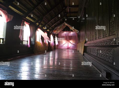 Interior of Rumah Minang also known as an actual Minangkabau house in Seremban, Malaysia Stock ...