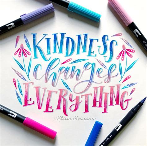 Pin by pandas21 on Kindness | Creative lettering, Hand lettering quotes, Brush pen lettering