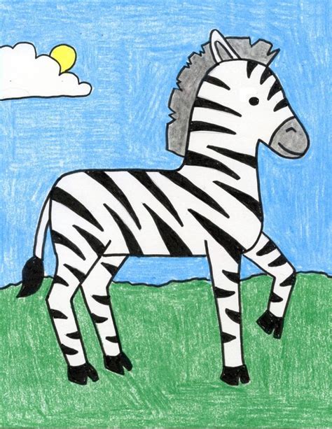 Easy How to Draw a Zebra Tutorial and Zebra Coloring Page | Zebra drawing, Zebra art, Zebra art ...