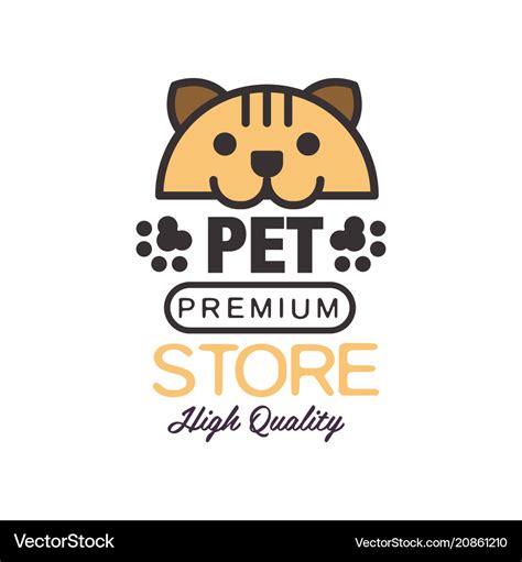 Pet store logo template design brown badge for Vector Image