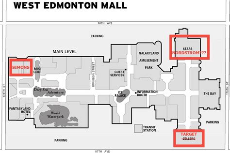 Floorplan: West Edmonton Mall, red editing: Retail Insider