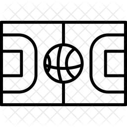 Basketball Court Icon - Download in Line Style