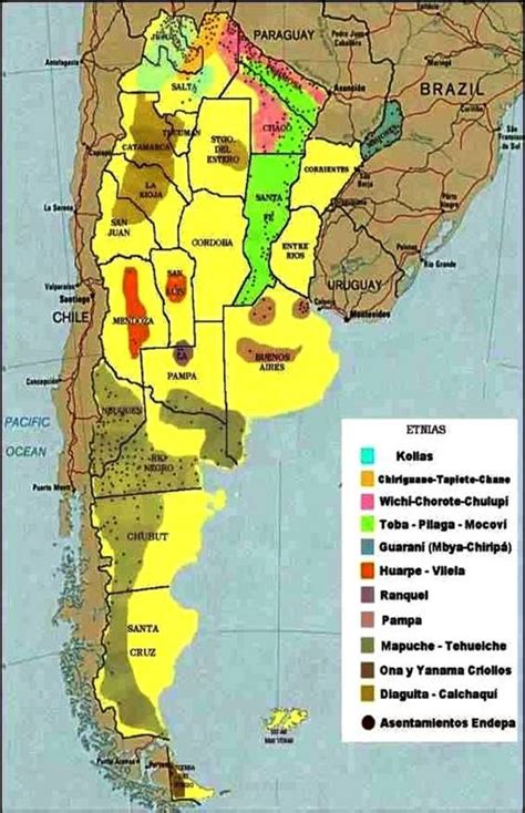 Location map of the indigenous communities in Argentina | Gifex