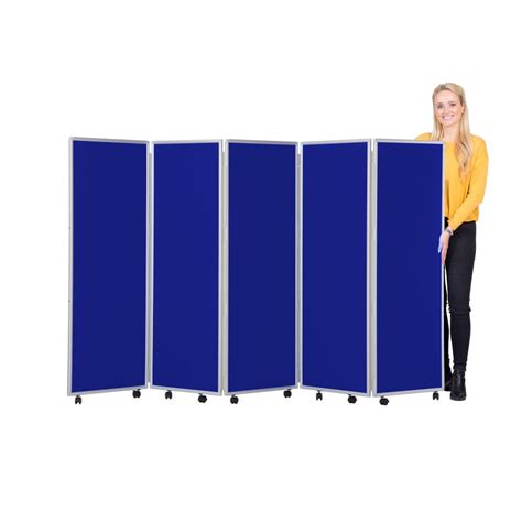 Mobile Folding Room Divider 1500mm high Woolmix Fabric