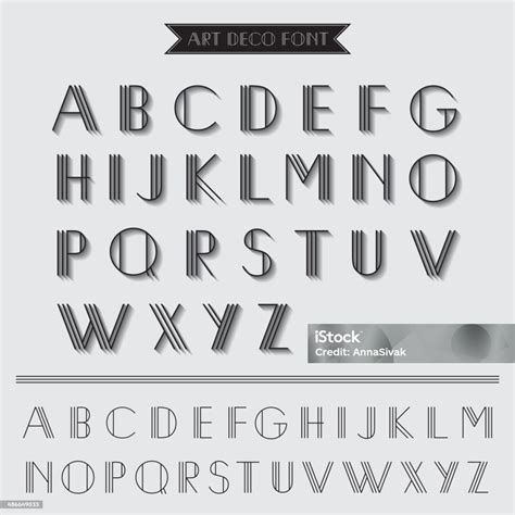 Art Deco Type Font Vintage Typography Stock Illustration - Download ...