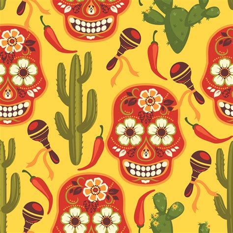 Vector seamless pattern with traditional Mexican symbols. 295934 Vector Art at Vecteezy