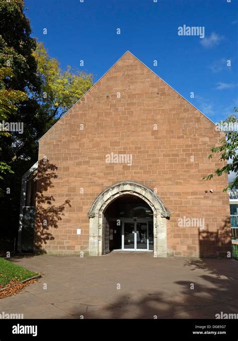 entrance to The Burrell Collection building in Pollok Country Park Glasgow Scotland Stock Photo ...