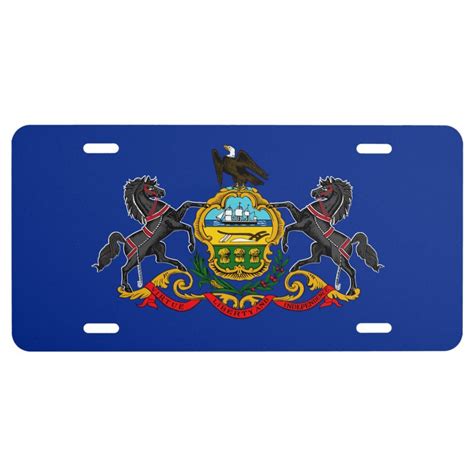 Pennsylvania State Flag Design License Plate | Zazzle | Flag design ...