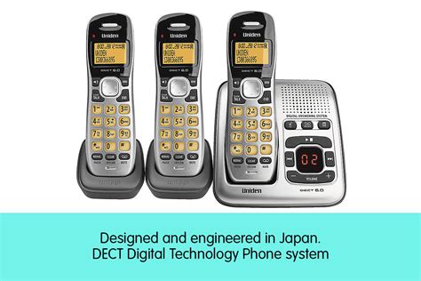 UNIDEN DECT 1735 + 2 TRIPLE HANDSETS CORDLESS PHONE ANSWERING MACHINE ...